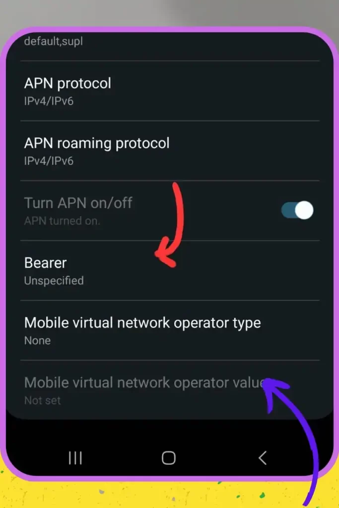 blog graphic with screenshot of APN bearer settings