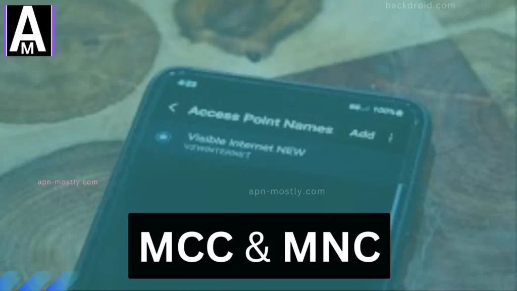 apn settings are opened in the background and Mcc and mnc written as overlay
