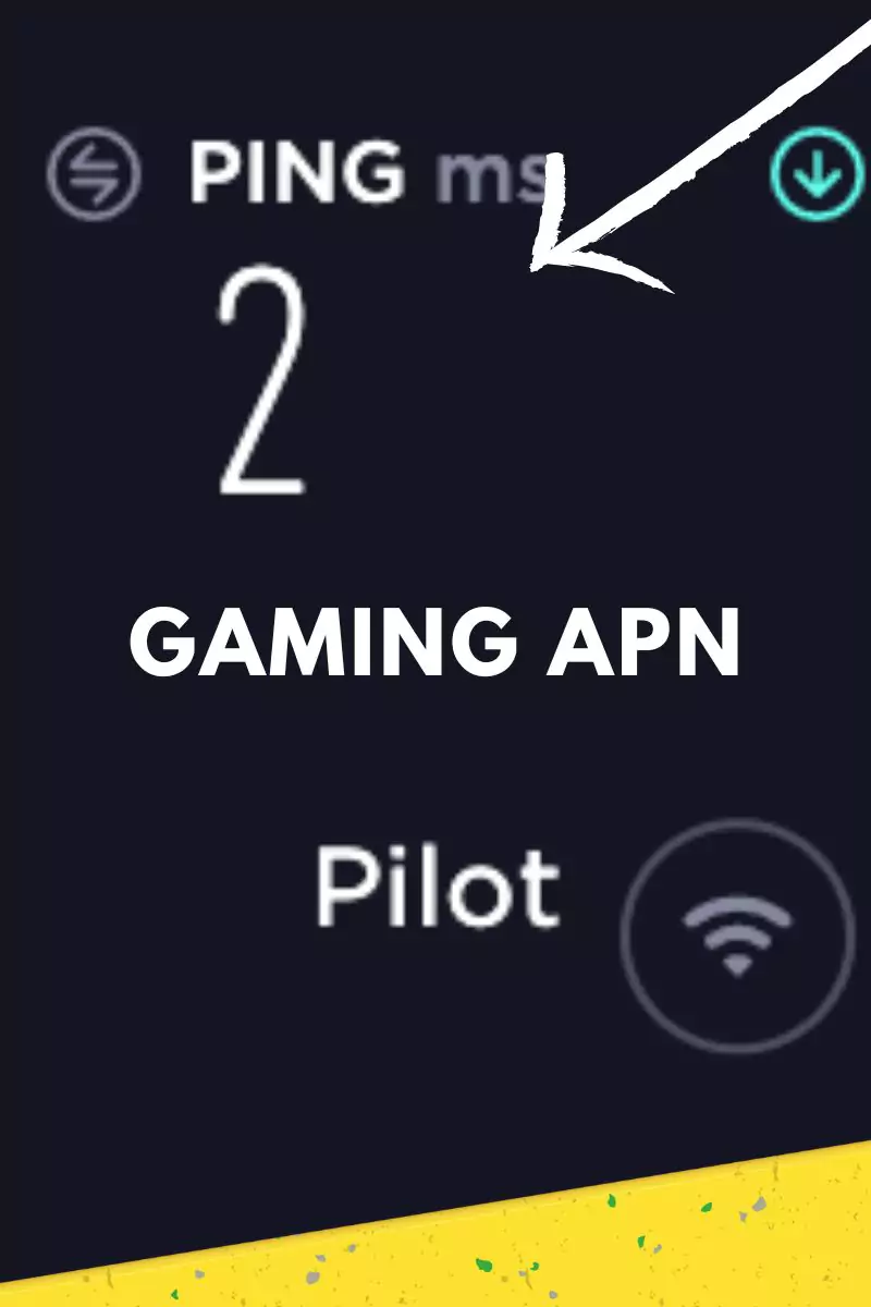 screenshot of lowest 2 ping test from speedtest.org gaming apn