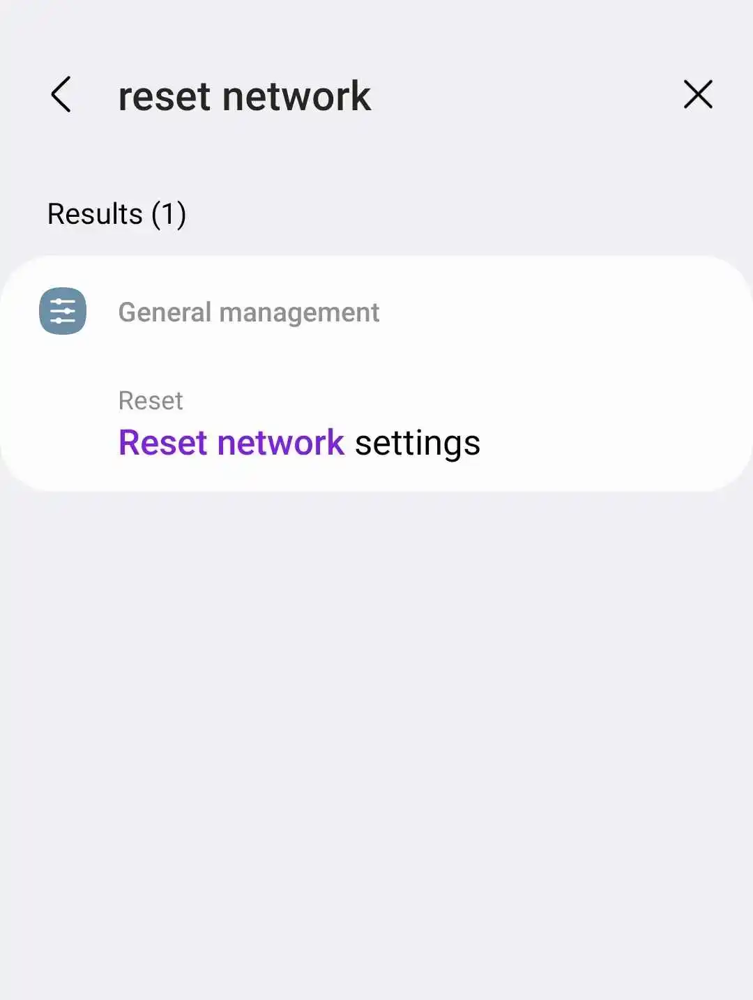 When reset network settings searched on the mobile settings