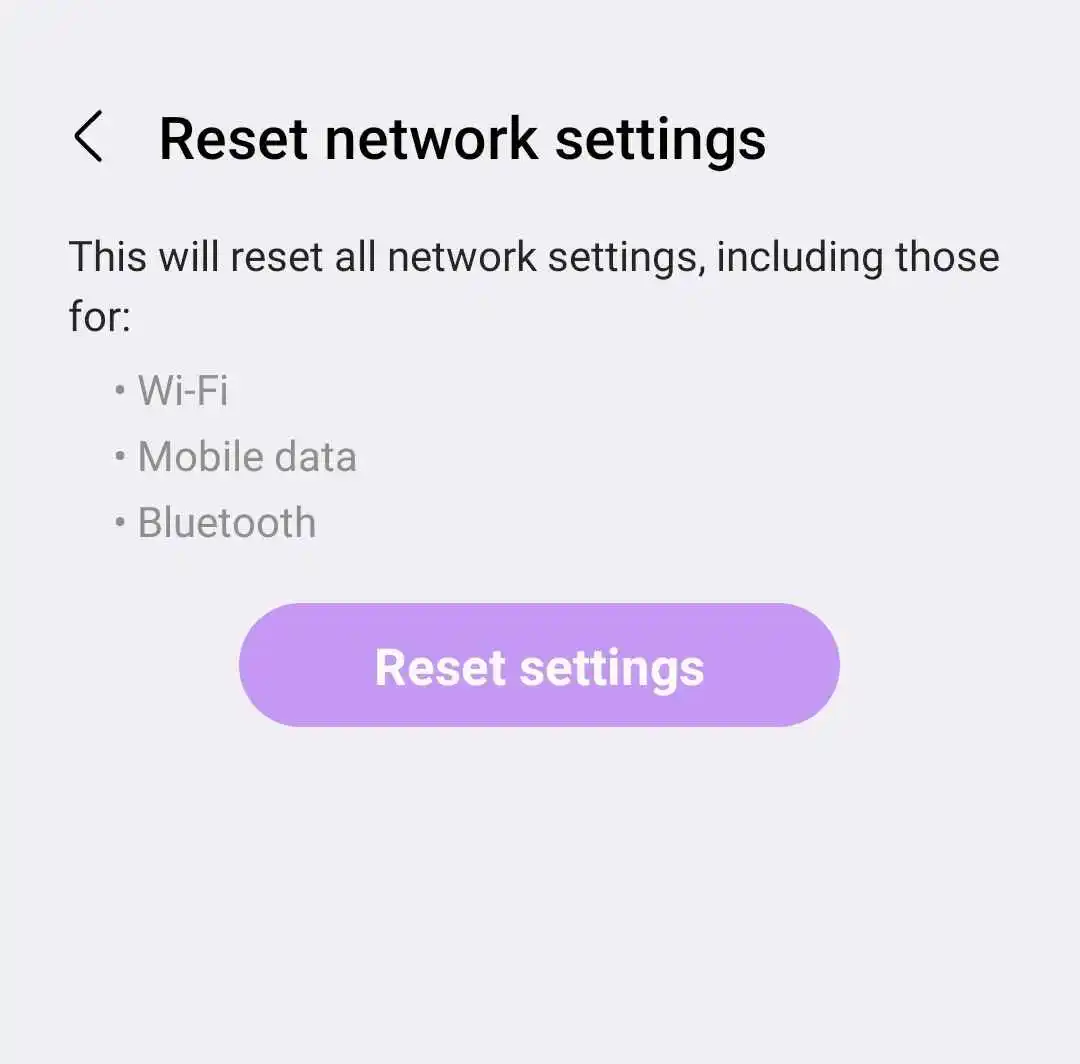 network settings reset button