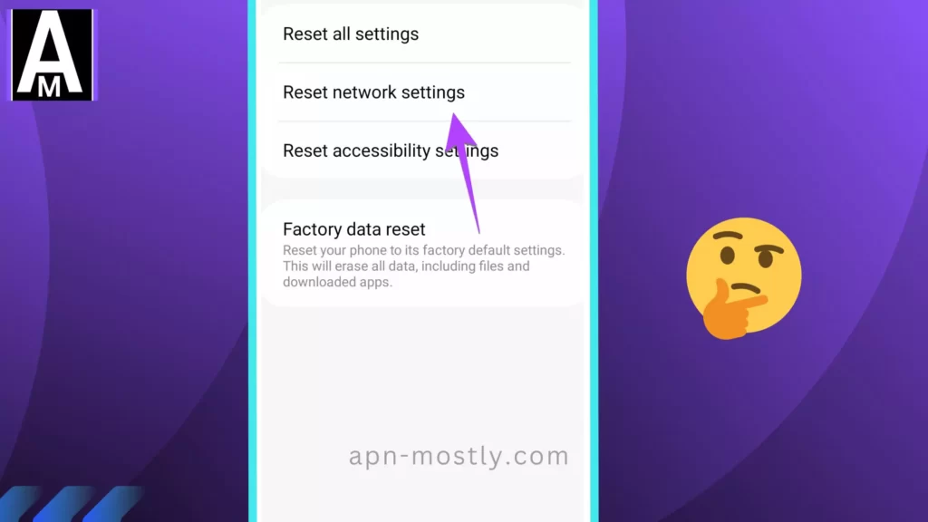 resetting network settings does what to a device with thinking emoji