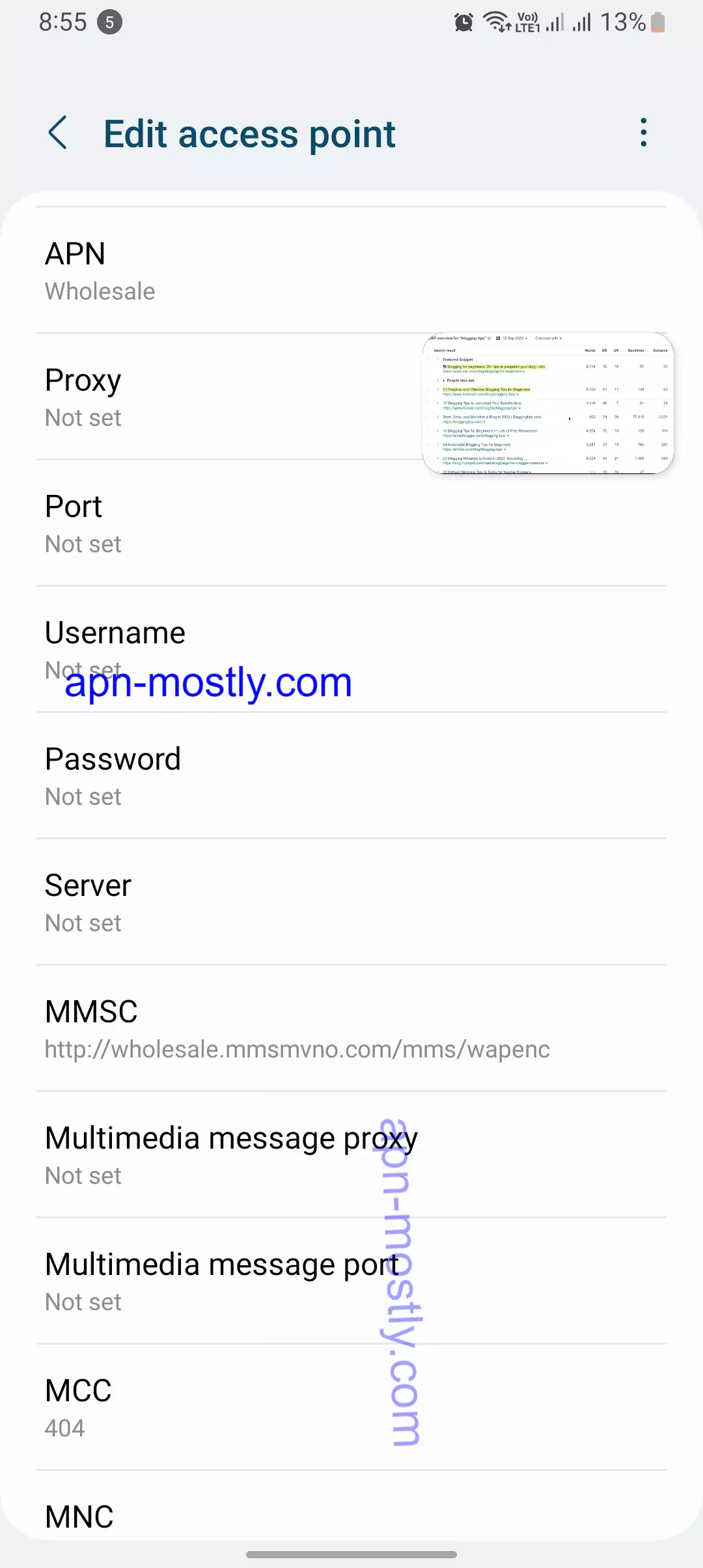 editing the ultra mobile apn