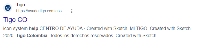 google search result for tigo colombia support