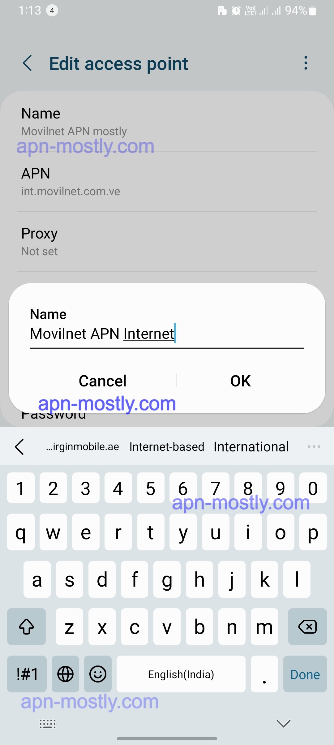 movilnet apn internet screenshot