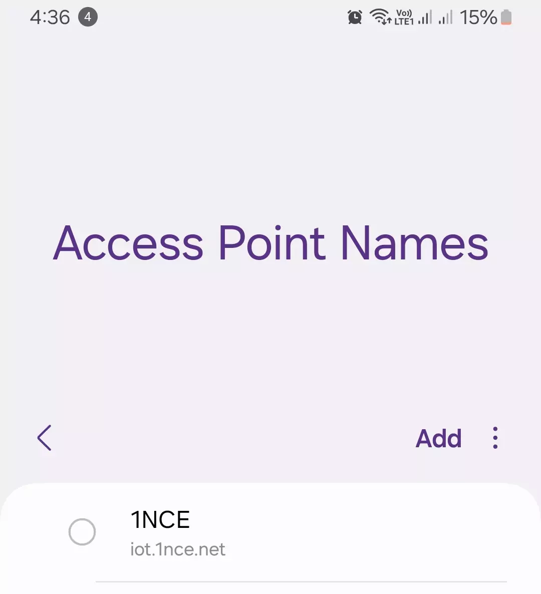 access point names with 1NCE