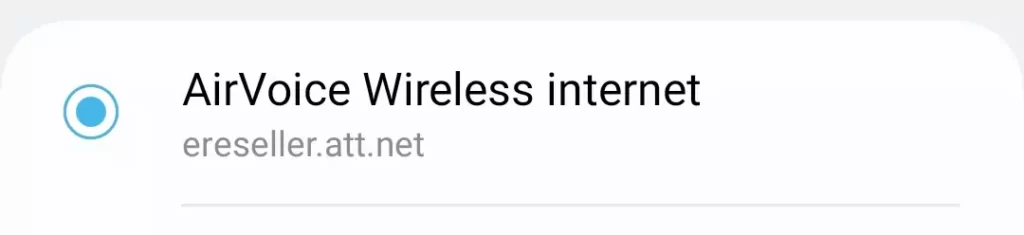 cropped screenshot of airvoice wirelesss