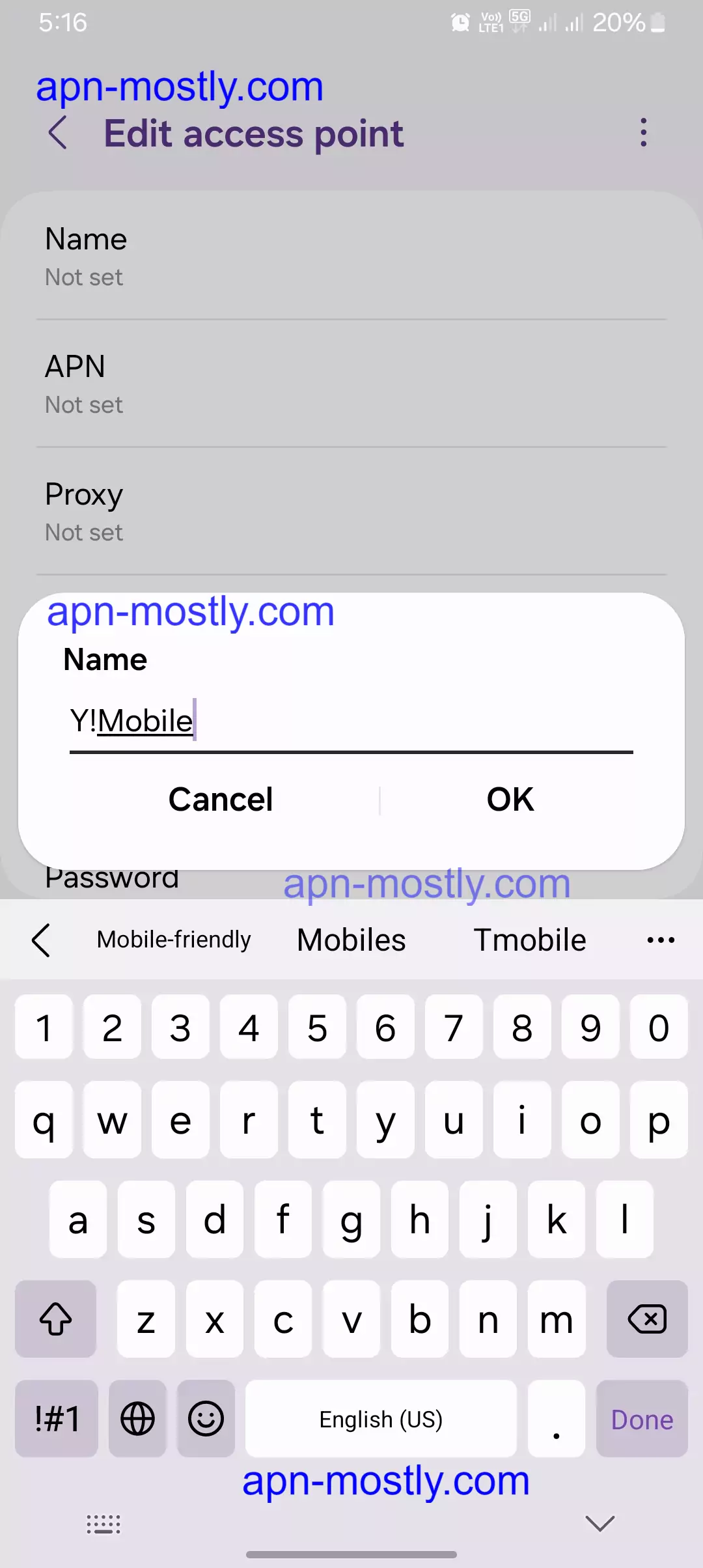 naming ymobile for internet