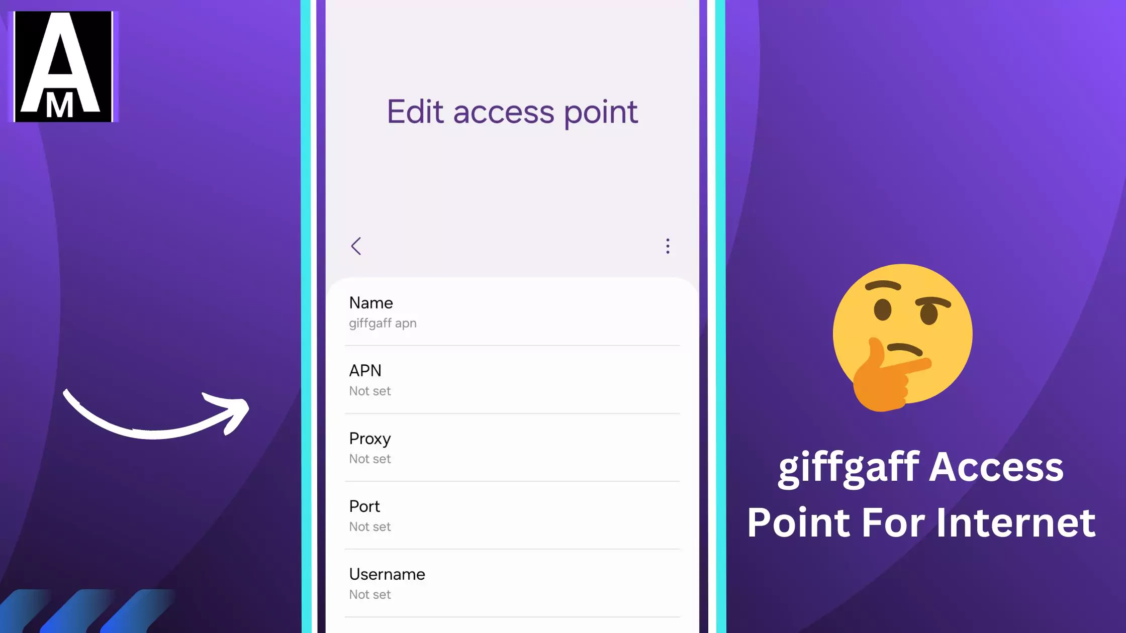 screenshot of editing apn settings with overlay text and emoji thinking