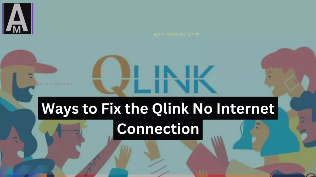 screenshot of qlink wireless with overlay text no internet connection
