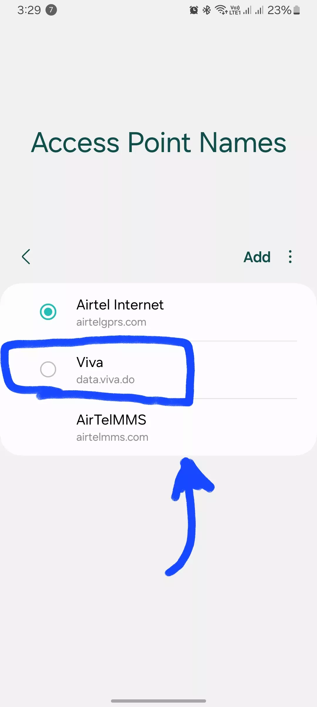 screenshot of viva highlighted