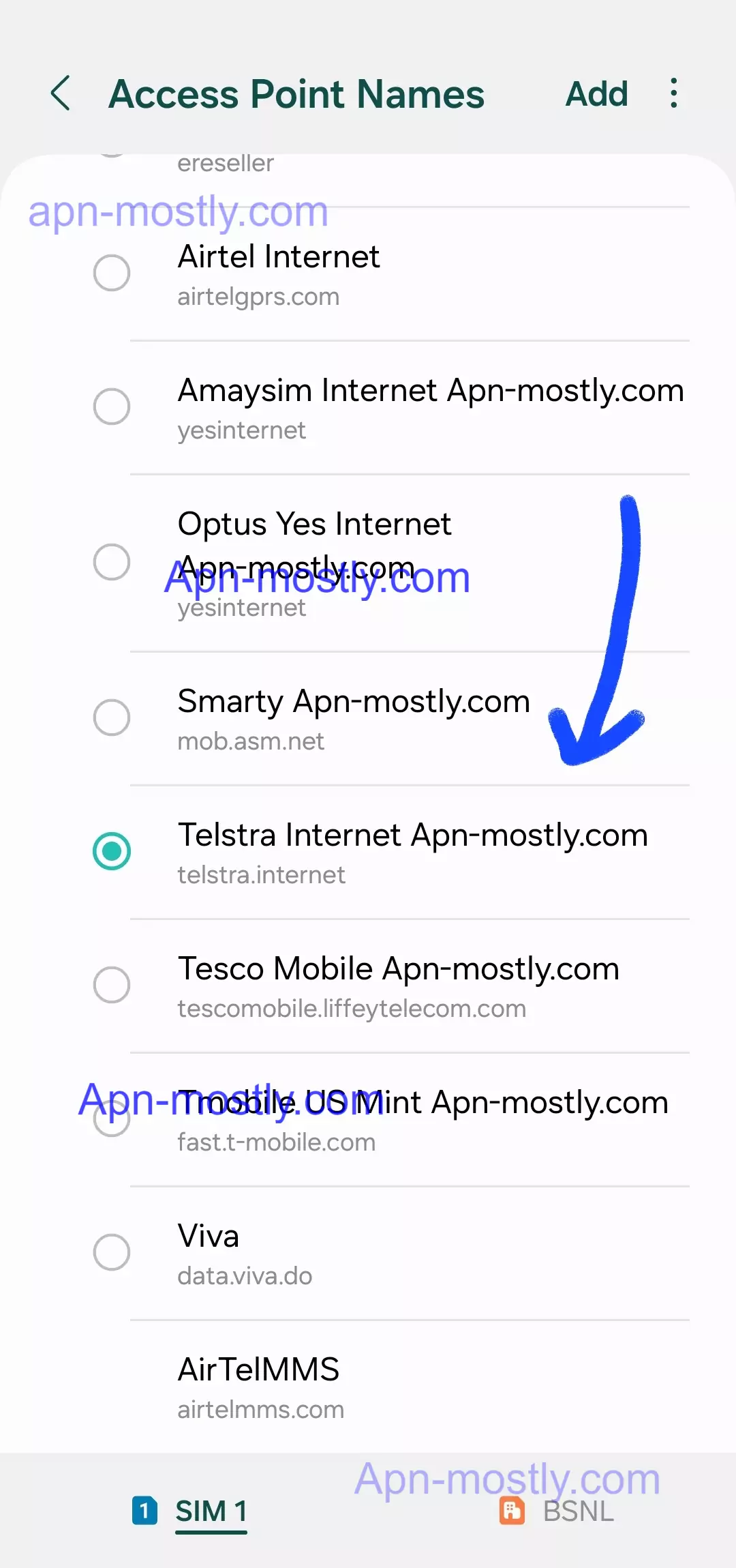 screenshot of telstra