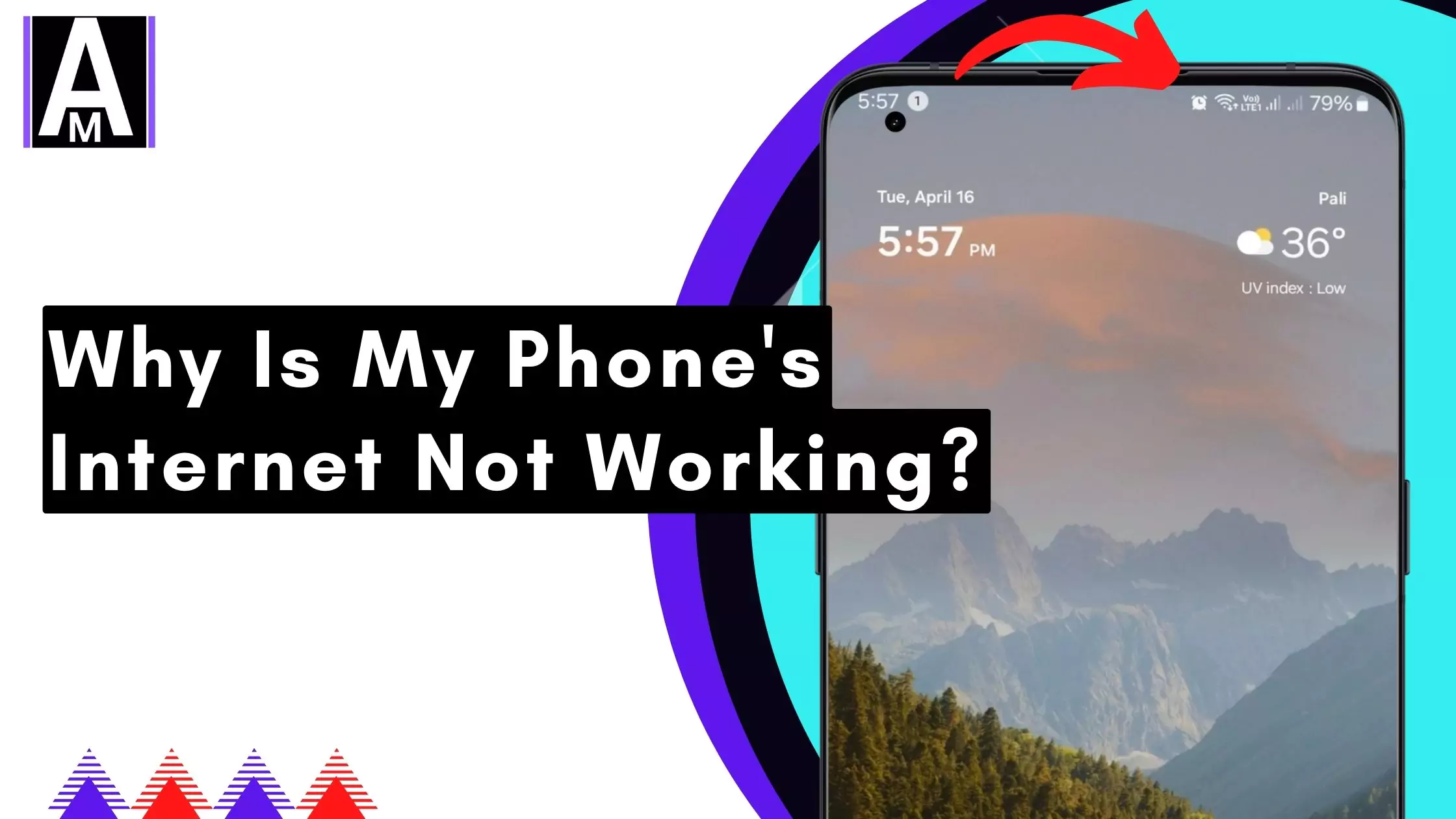 screenshot of phone with no internet with overlay text Why Is My Phone's Internet Not Working