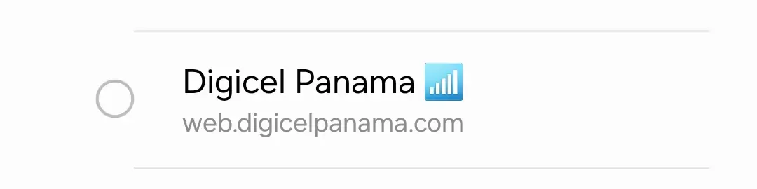 cropped screenshot of digicel apn