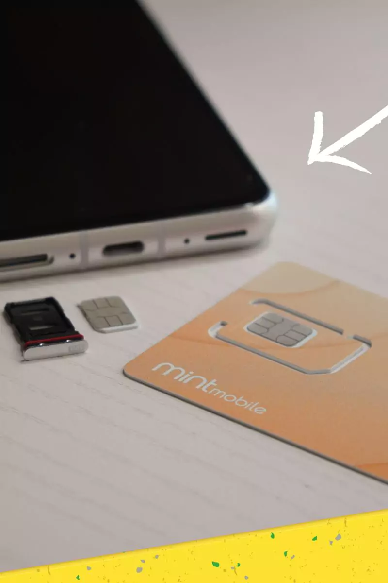 image of mint mobile sim card with android device