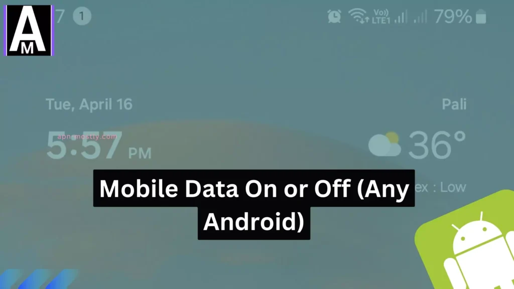 screenshot of mobile data being turned on with overlay text how to do it