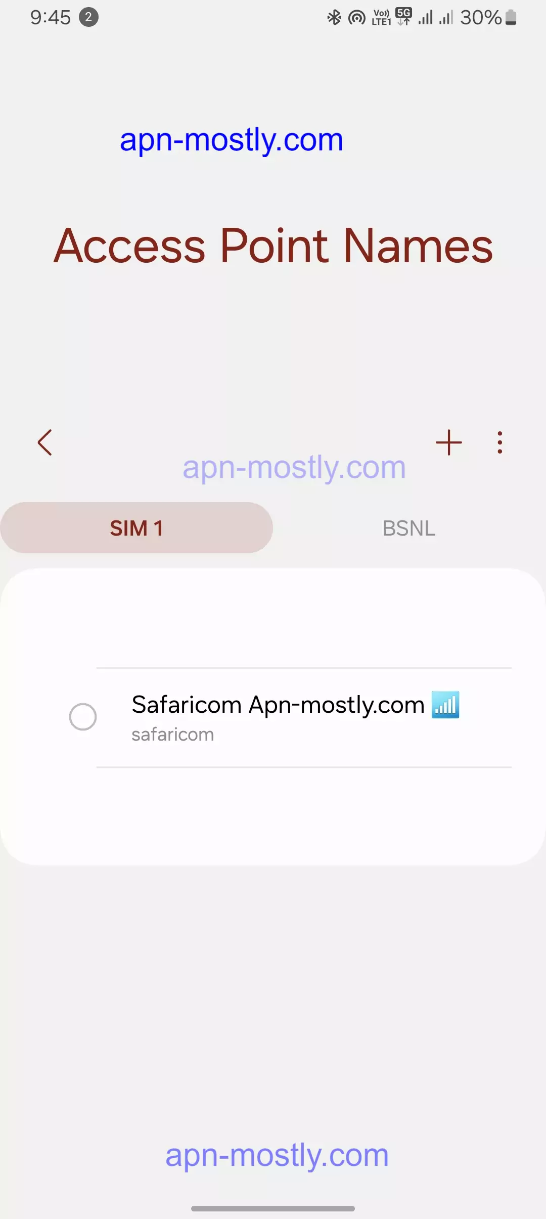 access point name screenshot for beeline apn mostly in the settings