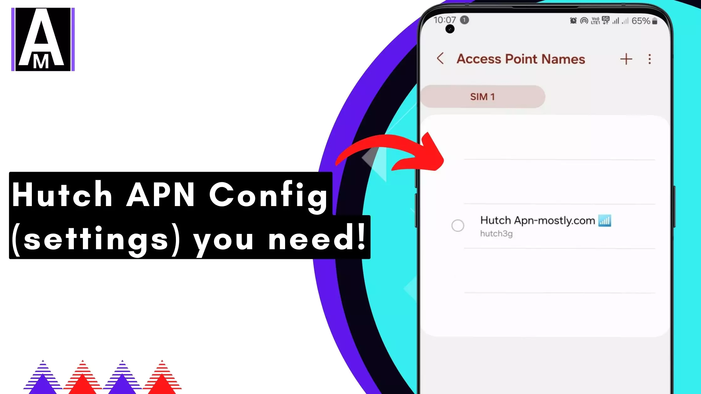 screenshot of hutch apn with same overlay text and arrow
