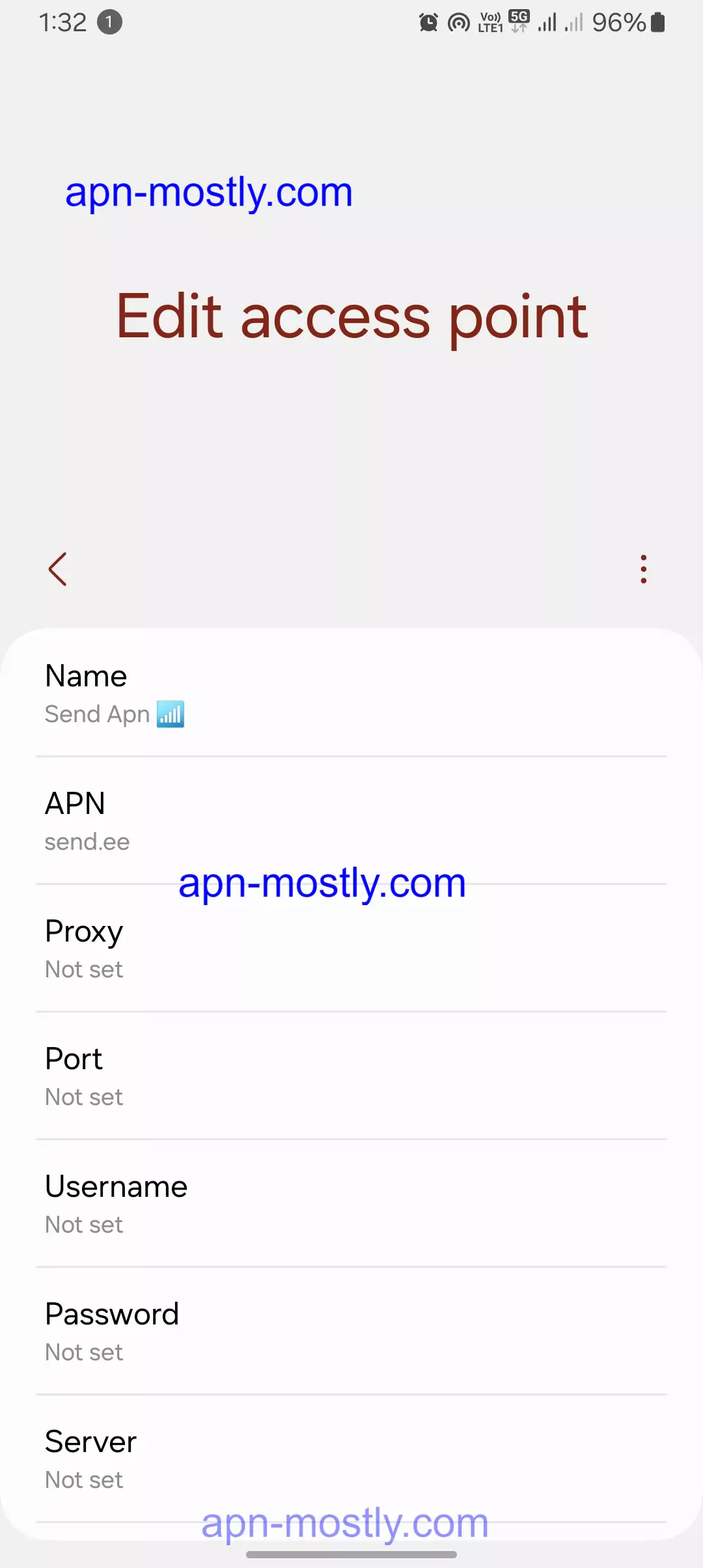 screenshot of send apn edit access point name