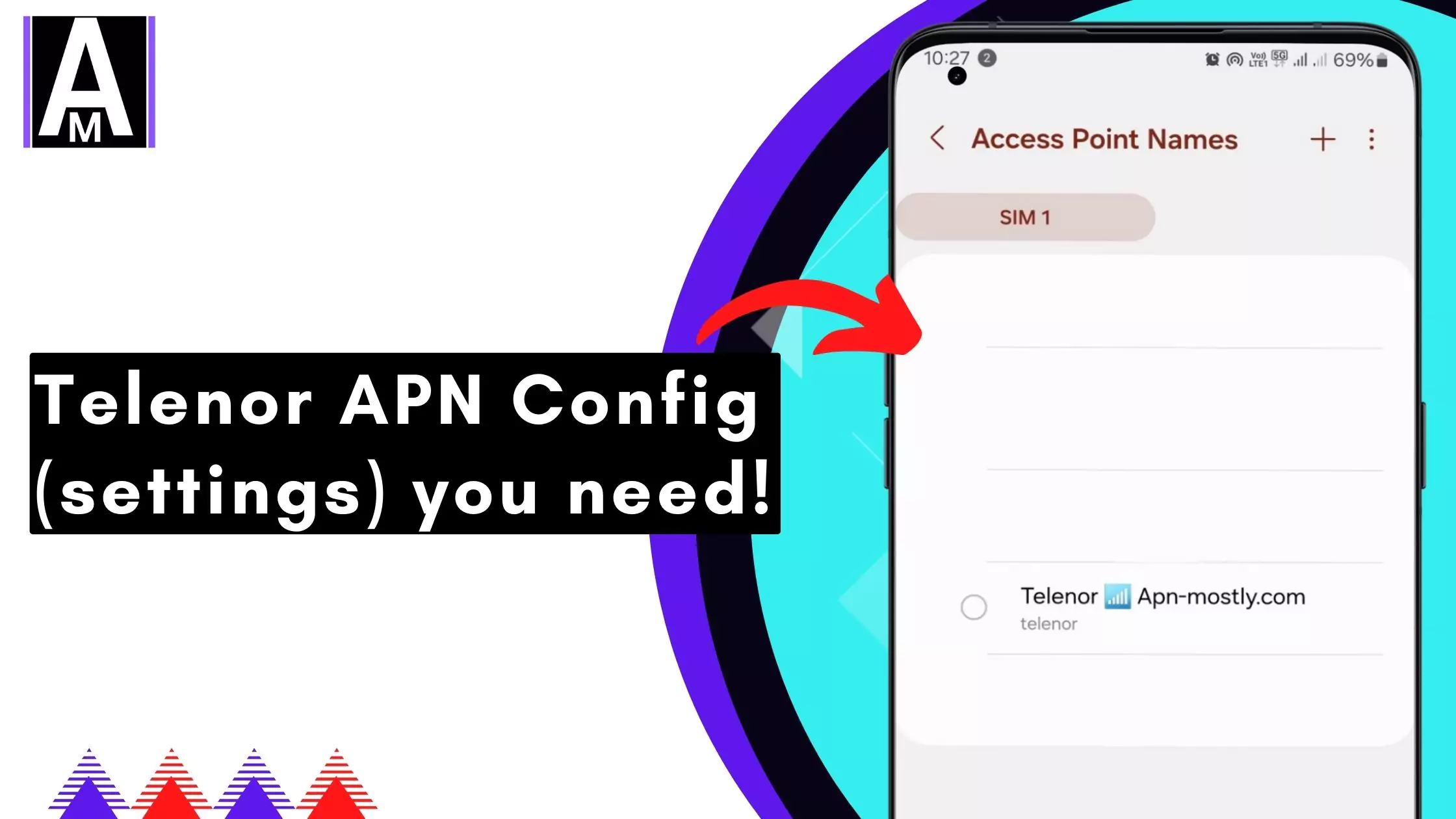 screenshot of the telenor apn with similar overlay text