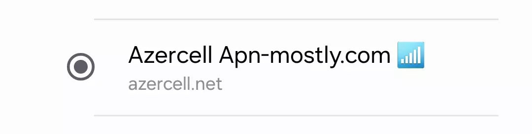 cropped screenshot of azercell apn mostly.com