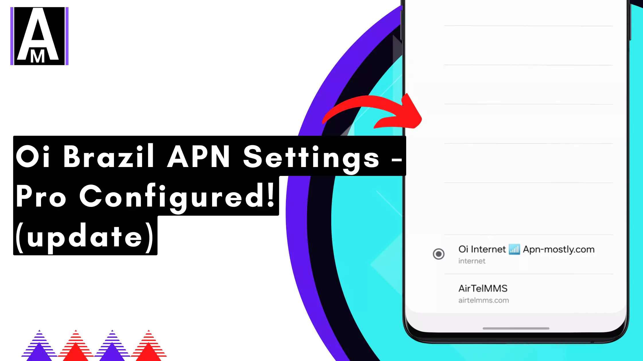 screenshot of access point name menu with Oi Brazil with same overlay text