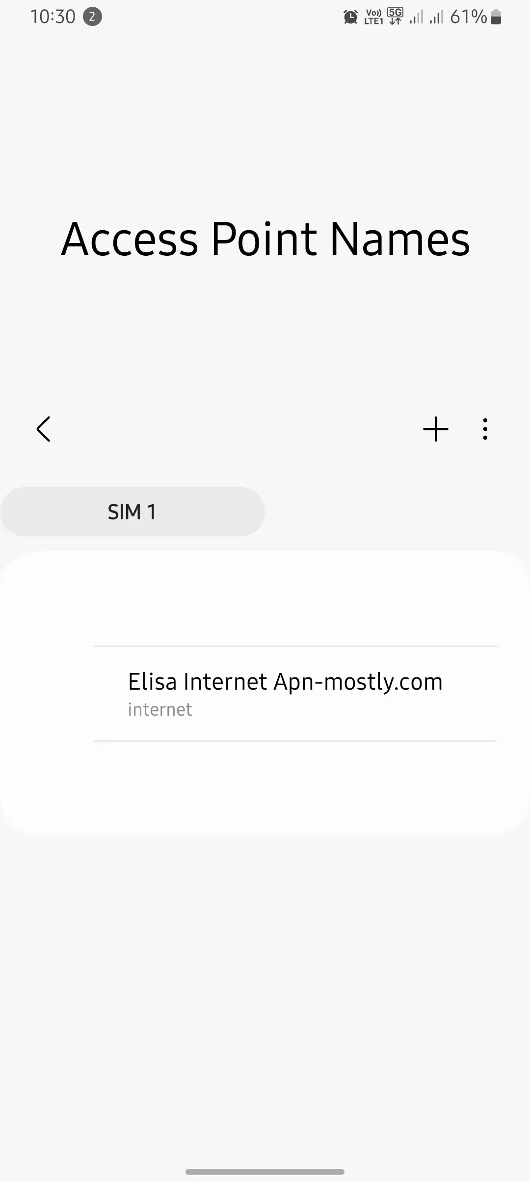 access point names with elisa internet